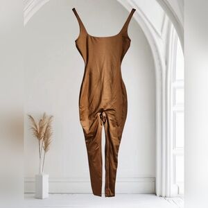 SKIMS Brown Catsuit Long Scoopneck Jumpsuit Size XS